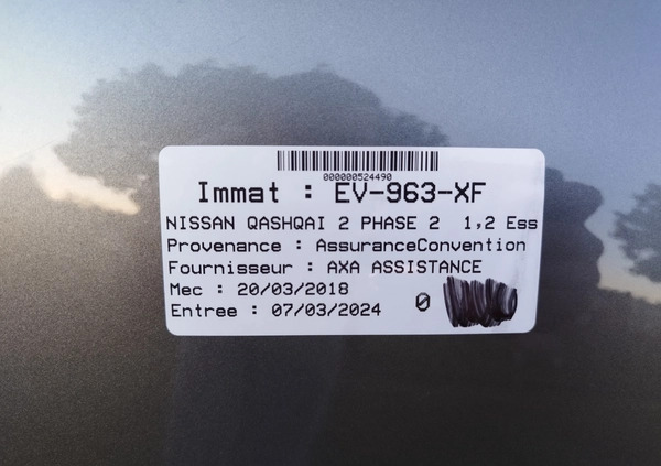 Nissan Qashqai cena 44900 przebieg: 76000, rok produkcji 2018 z Kępno małe 254